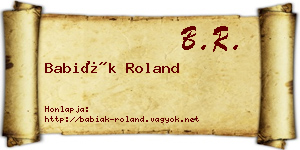Babiák Roland névjegykártya
