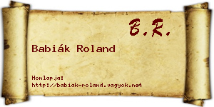Babiák Roland névjegykártya