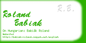 roland babiak business card